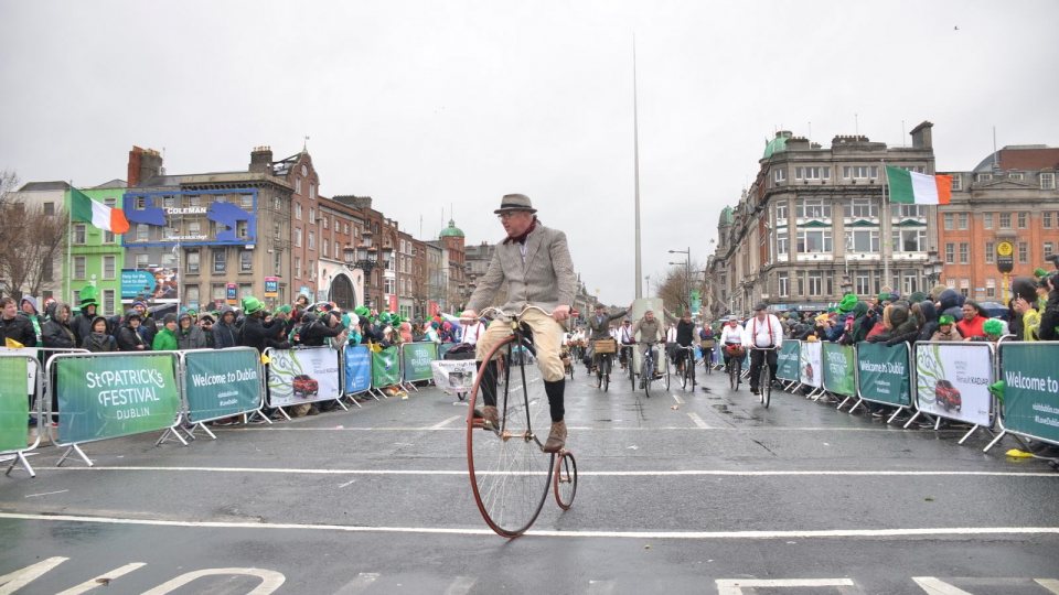 Penny Farthing and Crew in the St.Patrick's Day Parade