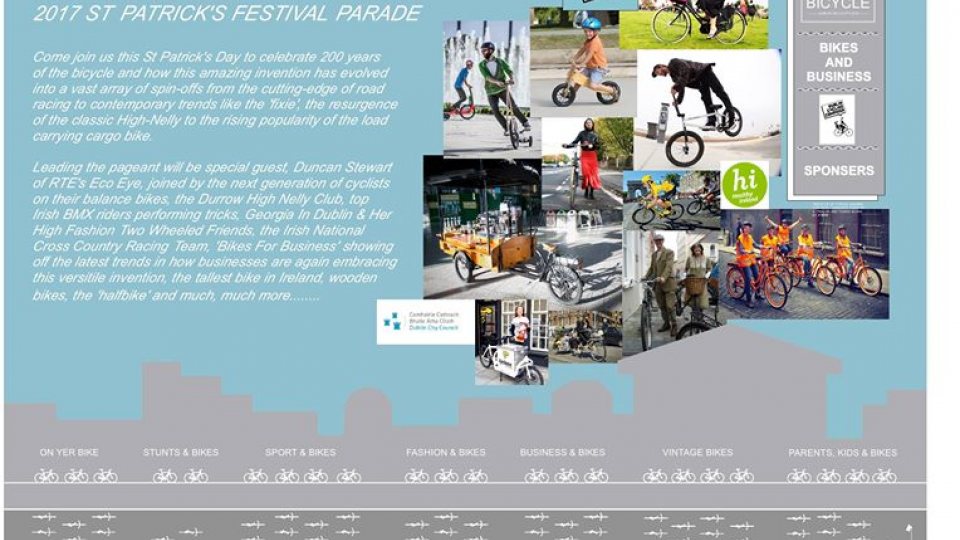 St Patrick's parade bicycle presence St Patrick's parade bicycle presence